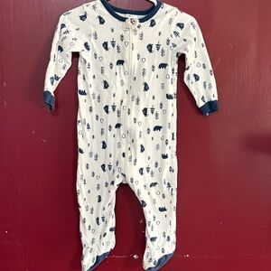 Gerber Navy and White Animal Print Footie